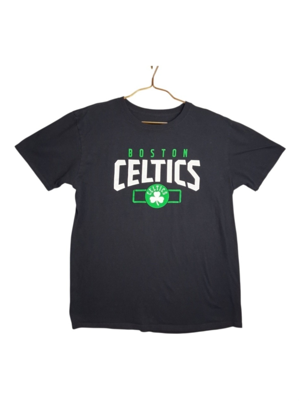 Boston Celtics NBA Mens Shirt Large L Black Graphic Tee Short Sleeve Basketball
